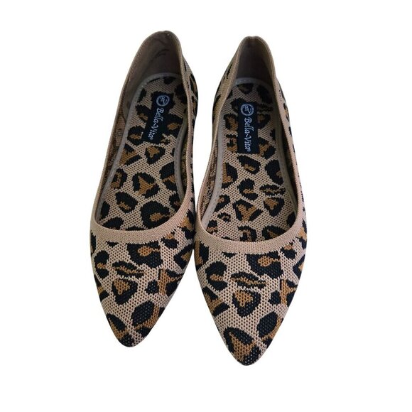 Bella Vita Leopard Point Toe Fabric Slip On Ballet Flats Size 7N - Picture 3 of 8